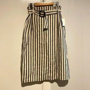 Anthropologie blue and white stripe skirt